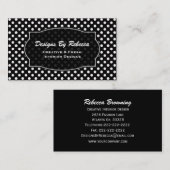 白い水玉模様の名刺との黒 名刺 (正面/裏面)