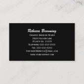 白い水玉模様の名刺との黒 名刺 (裏面)