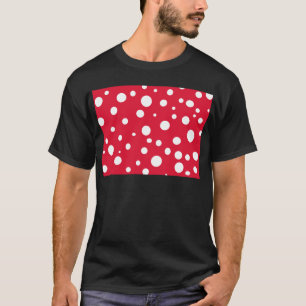 白い水玉模様の夏のおもしろいの明るい赤 Tシャツ