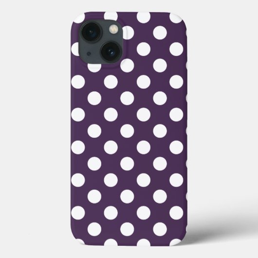 白い水玉模様の梅の紫ケースメイトiPhone c Case-Mate iPhoneケース (裏面)