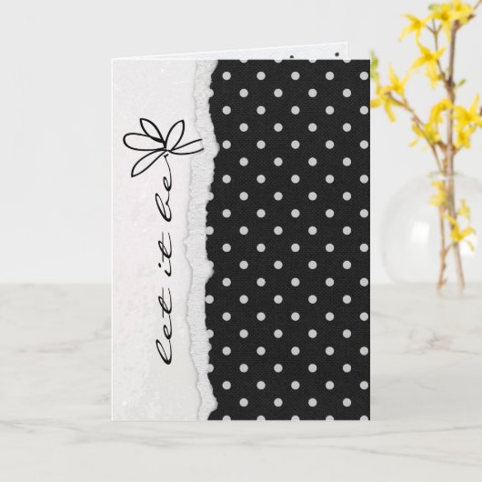 白い水玉模様の花の引用文にする カード (黄色い花)