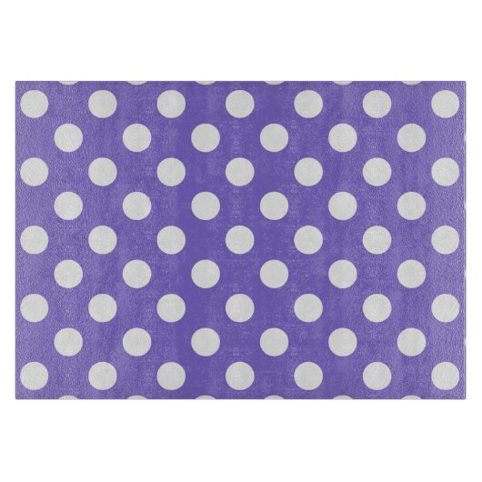 白い水玉模様の花 カッティングボード (正面)