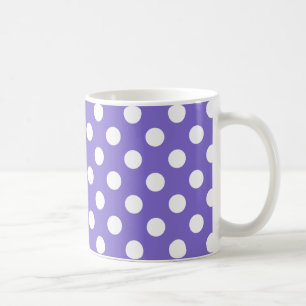 白い水玉模様の花 コーヒーマグカップ