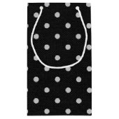 白い水玉模様の黒 スモールペーパーバッグ (裏面)