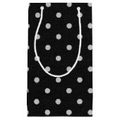 白い水玉模様の黒 スモールペーパーバッグ (正面)