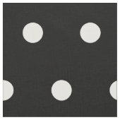 白い水玉模様の黒 ファブリック (クローズアップ)