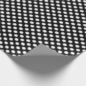 白い水玉模様の黒 ラッピングペーパー (角)