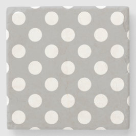 白い水玉模様をグレーに ストーンコースター