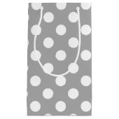 白い水玉模様をグレーに スモールペーパーバッグ (正面)