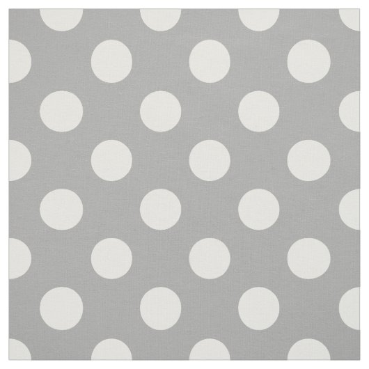 白い水玉模様をグレーに ファブリック (見本)