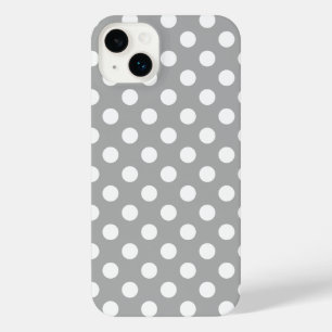 白い水玉模様をグレーに iPhone 14 PLUSケース