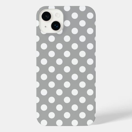 白い水玉模様をグレーに iPhoneケース (裏面)