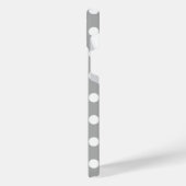 白い水玉模様をグレーに iPhoneケース (左側面)