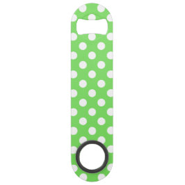 白い水玉模様をリンゴ緑 スピード栓抜き