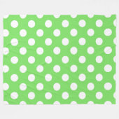 白い水玉模様をリンゴ緑 フリースブランケット (正面(横))