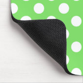 白い水玉模様をリンゴ緑 マウスパッド (コーナー)