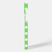 白い水玉模様をリンゴ緑 iPhoneケース (左側面)