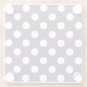 白い水玉模様を梅の紫に ガラスコースター (裏面)