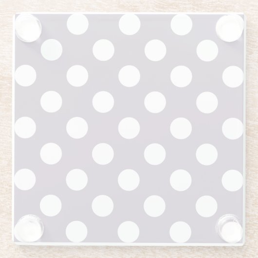 白い水玉模様を梅の紫に ガラスコースター (裏面)