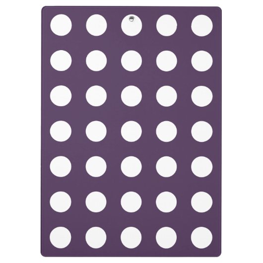 白い水玉模様を梅の紫に クリップボード (裏面)