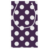 白い水玉模様を梅の紫に スモールペーパーバッグ (裏面)