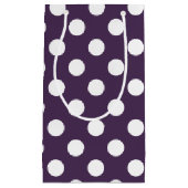 白い水玉模様を梅の紫に スモールペーパーバッグ (正面)