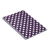 白い水玉模様を梅の紫に ノートブック (右側)