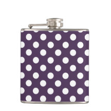 白い水玉模様を梅の紫に