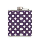 白い水玉模様を梅の紫に フラスク (裏面)