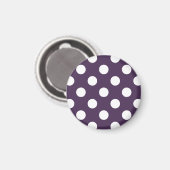 白い水玉模様を梅の紫に マグネット (正面/裏面)