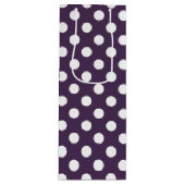 白い水玉模様を梅の紫に ワインギフトバッグ (正面)