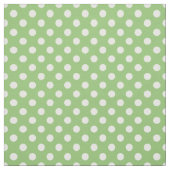 白い水玉模様オンピスタチオ緑 ファブリック (見本)