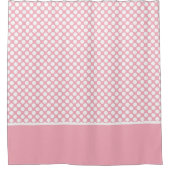 白い水玉模様オンピンク シャワーカーテン (正面)