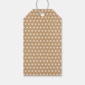 白い水玉模様オンフェイクブラウンクラフト紙テクスチャ ギフトタグ (裏面)