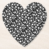 白い水玉模様オンブラック | ペーパーコースター (正面)