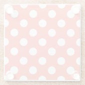 白い水玉模様オンリビングサンゴ ガラスコースター (裏面)