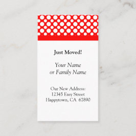 白い水玉模様オンレッドJust移動したカスタム名刺 名刺