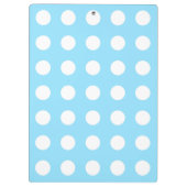 白い水玉模様オン淡い色のブルー クリップボード (裏面)