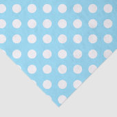 白い水玉模様オン淡い色のブルー 薄葉紙 (詳細)