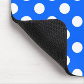 白い水玉模様オン王室のブルー マウスパッド (コーナー)