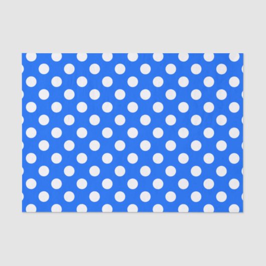 白い水玉模様オン王室のブルー 薄葉紙 (正面)