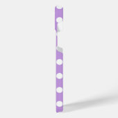 白い水玉模様オン薄紫 iPhoneケース (左側面)