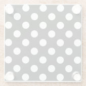 白い水玉模様オン黒 ガラスコースター (裏面)