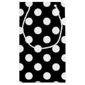 白い水玉模様オン黒 スモールペーパーバッグ (裏面)