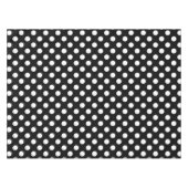 白い水玉模様オン黒 テーブルクロス (正面(横))