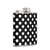 白い水玉模様オン黒 フラスク (右)