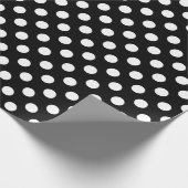 白い水玉模様オン黒 ラッピングペーパー (角)