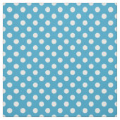 白い水玉模様オンPeacock Blue背景 ファブリック (見本)