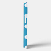 白い水玉模様オンPeacock Blue背景 Case-Mate iPhoneケース (裏面 / 右)