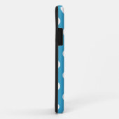 白い水玉模様オンPeacock Blue背景 Case-Mate iPhoneケース (裏面/右)